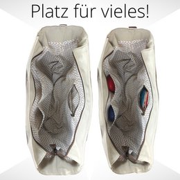 Sunsa grote dameshandtas. XXL tas gemaakt van canvas en leer. Strandtas/weekendtas in maritiem motief.