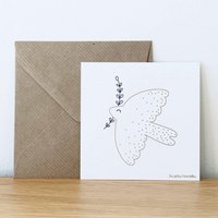 Card and envelope - Colombe Baptême Blanc