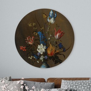 Wandkreis Blumen in einer Vase Balthasar van der Ast - runde Malerei - Wandkreis