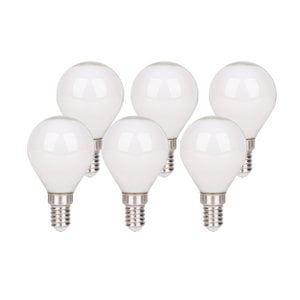 6 Set LED -lamp met E14 -aansluiting, peervorm 4 watt, gemaakt van metaal en glas, melkachtig