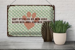 Blechschild Tiere 20x30 cm erst stehlen sie dein Herz dann Sofa und Bett Schild