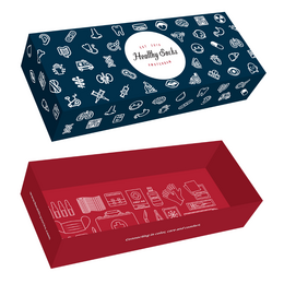  Grey socks with a pattern of small mushroom-like shapes.