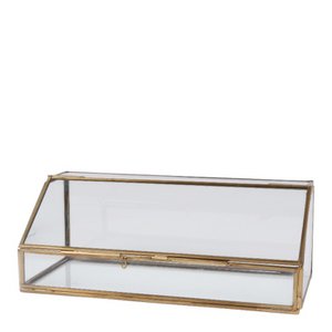 Displaybox 30x12 cm - Gold - Messing / Glas