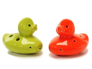 Kinderflöte Ente aus Porzellan 9x7x8cm