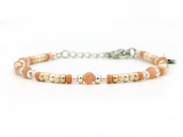 Armband Cinta zonnesteen, zilver of goud roestvrijstaal