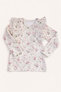 Meisjes longsleeve met roze bloemenprint