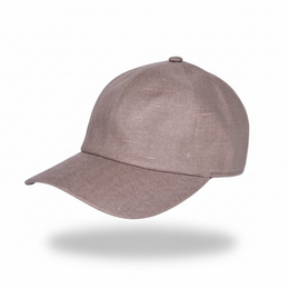  Cappuccino beige linen baseball cap, minimalist neutral style, soft structured design, adjustable back strap