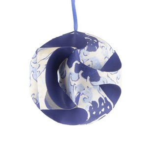 DIY-papieren kerstbal, Hokusai