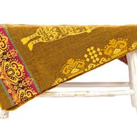 Mini Alpaca Yellow - alpaca mini blanket - 110x185cm 