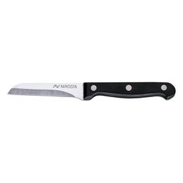 Vegetable knife 18 cm Nirosta Mega - A stainless steel vegetable knife with a black handle, suitable for cutting various vegetables.