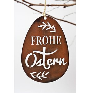 Patina paaseidecoratieset "Happy Easter" om op te hangen | Hangende decoraties in een set van 3
