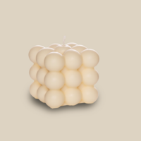 Bubble candle rapeseed wax creamy white