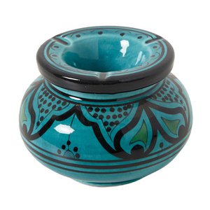 Asbak van keramiek turkoois