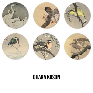 Onderzetters | Ohara Koson - Japandi - Coasters - Forex onderzetters - Rond