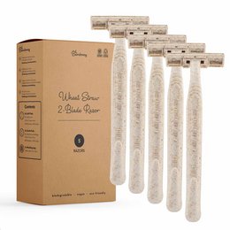 Bamboozy Razor Made of Wheat Straw - a sustainable, eco-friendly hair removal product made from natural materials.
