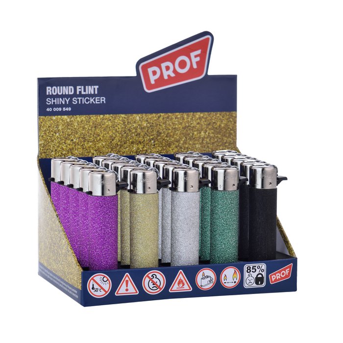 Accendino SEPILO Glitter Piezoelettrico – Fiamma Regolabile Ricaricabile – Colore Blu