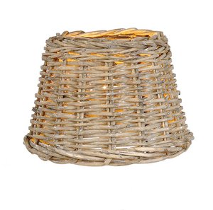 Lampenschirm Ø 23x17 cm Beige Rattan Wicker Lampenschatten