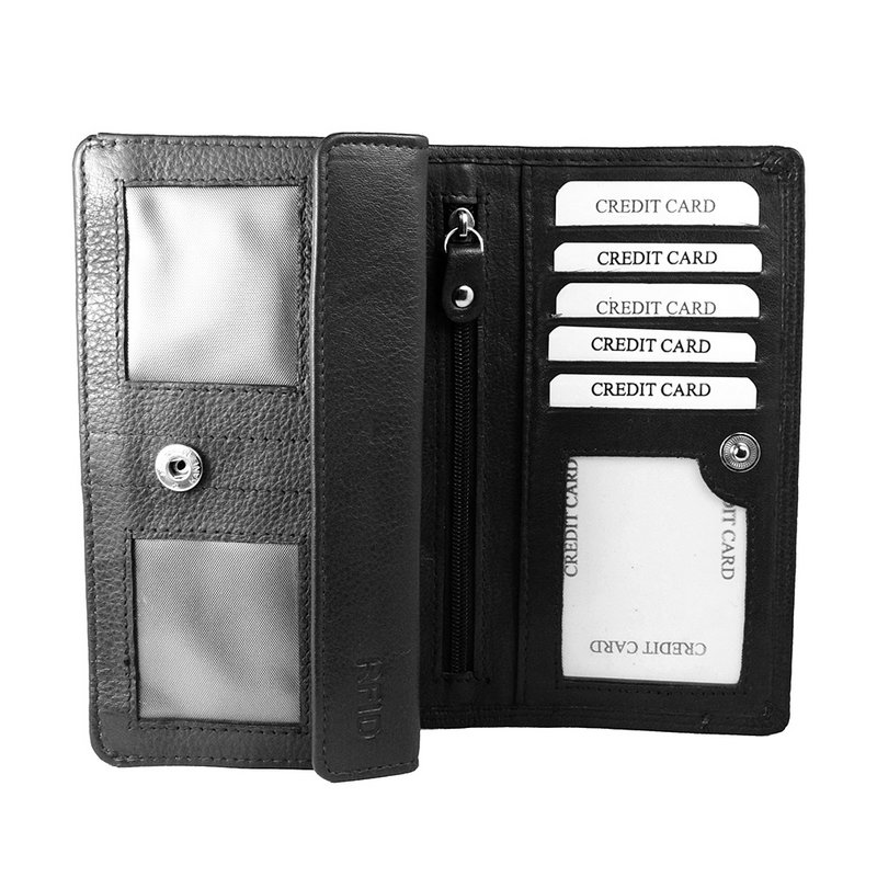 Skórzany Portfel Damski RFID - Skórzany Portfel Damski - Model Harmonijka
