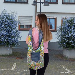 Sunsa bæredygtig denimtaske. Skuldertaske, der kan bæres på 2 sider. hobo taske Boho cross body taske