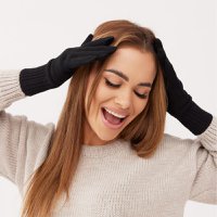 Rękawiczki pojedyncze CLASSY - 100% WEŁNA MERINO – BLACK