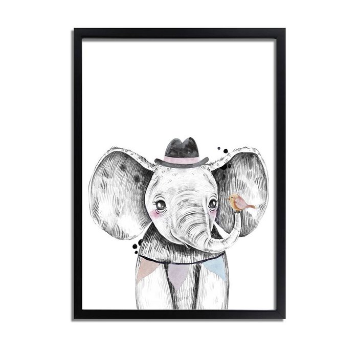 Olifant Kinderkamerposter Vlaggetjes