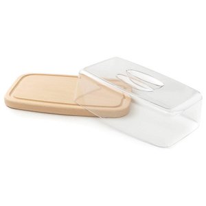 Holzschneidebrett mit Deckel – Käseabdeckung 28 x 18 cm