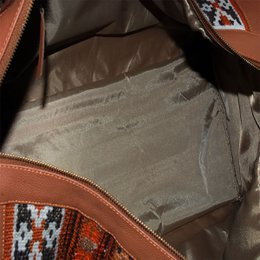 Kilim læder metallisk bronze duffeltaske
