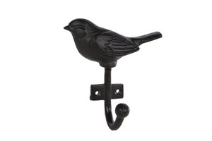 Wall hook Bird black metal 11x11x5
