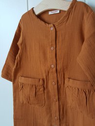 Uniseks mousseline romper / 100% biologisch dubbel gaaskatoen