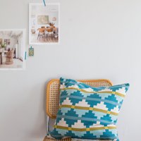 Alf Pillow-Cover Blue, soft jacquard knitted cotton