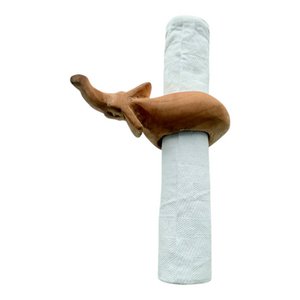 Luxe Olive Wood Napkinholder/Servetring Elephant