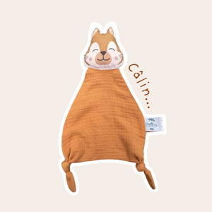 Squirrel comforter in camel double cotton gauze