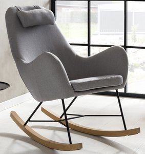 Rocking chair gray textile