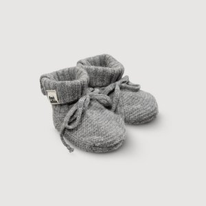 Wollen gebreide babyslofjes - Dove