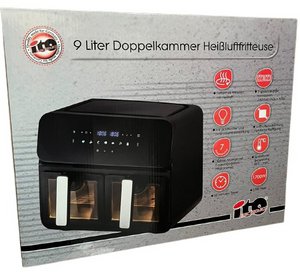 Heißluftfritteuse Doppelkammer 9 L