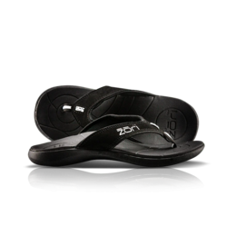 Black flip flop sandals with a simple, minimalist design. Made of durable materials for comfortable wear.