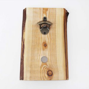 Flessenopener met houten magneet