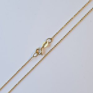 925 Sterling Silber "Kugelkette" 1,0mm, vergoldet, diamantiert