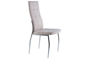 EETKAMERSTOEL DIANA BEIGE STOF / CHROOM OK1105