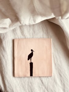 Tegeltje Ooievaar Peach