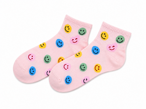 HS Socks - In 4 Colors - Half Socks Smiley