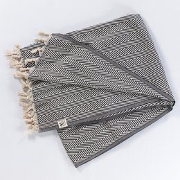 Merich Cotton Chevron Throw Blanket