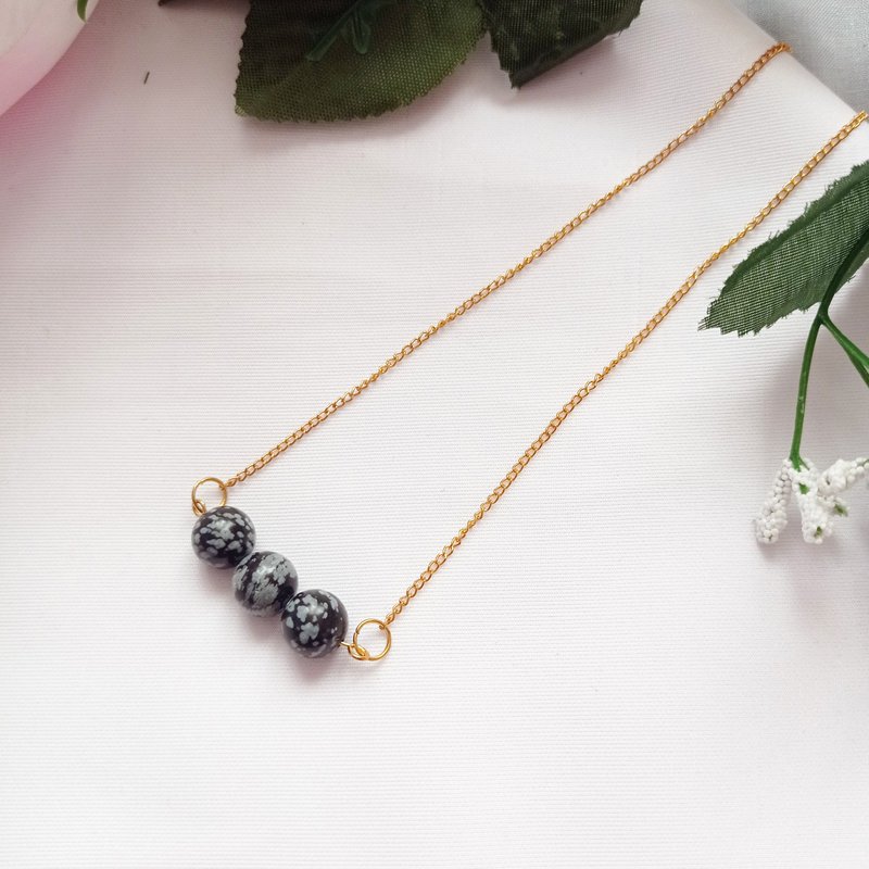 Sneeuwvlok Obsidiaan Geelgoud Vermeil Ketting, Sneeuwvlok Obsidiaan Bar Ketting, Edelsteen Bar Ketting, Hanger Ketting | door nlanlaVictory