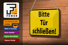 Tin sign warning sign 18x12cm Please close door decoration