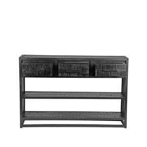 ommoebel Sidetable Chili - Zwart - Mangohout