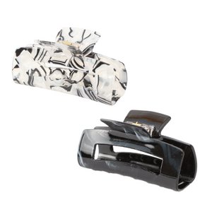 2x Haarclip schwarz und weiß