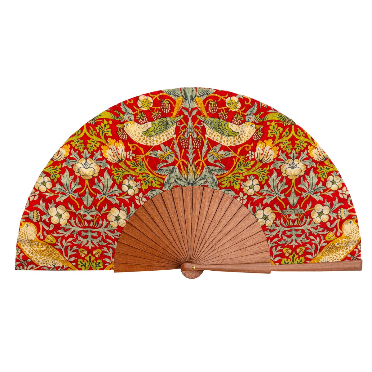 William Morris Print Hand Fan Birds