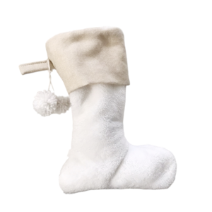 Kerstsok teddy wit 30x21cm