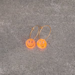 Ohrringe Creolen Lume Charms | Lächeln Sie Neonorange