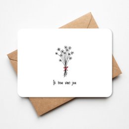 A simple greeting card with a hand-drawn floral design and the text "I love you" in a minimalist style. The card is suitable for expressing love and affection.